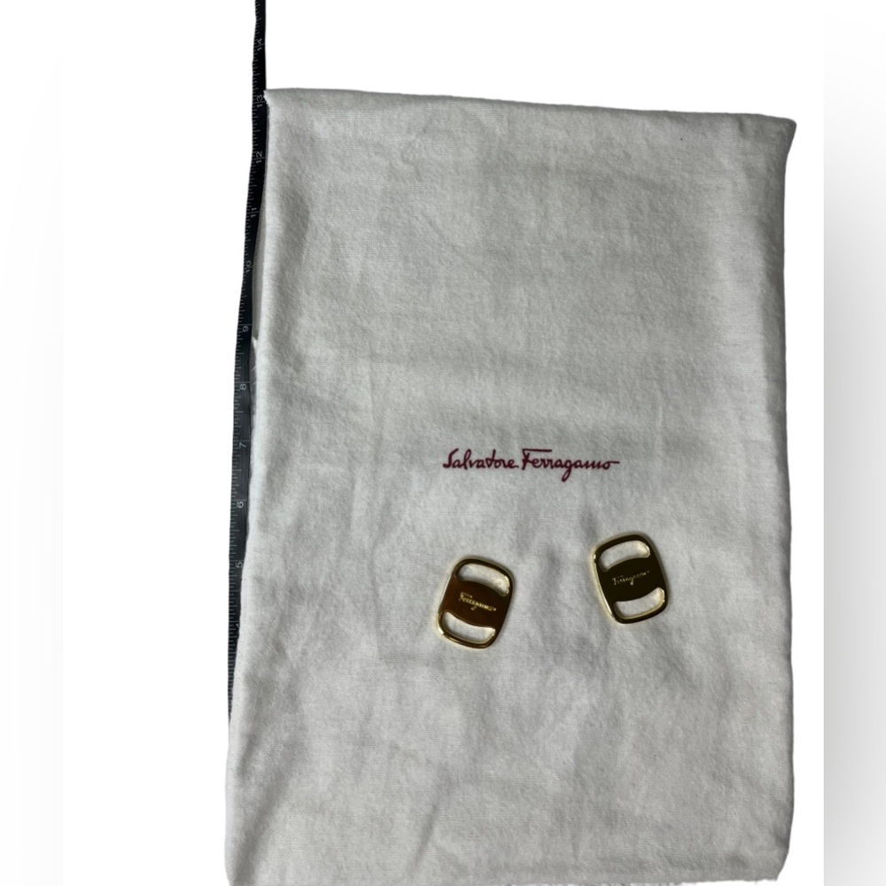Authentic SALVATORE FERRAGAMO Logo Accessory Scarf Ring SET OF TWO with Dust Bag - Picture 10 of 16
